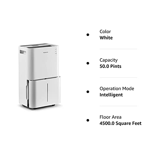 Dehumidifier with Auto or Manual Drainage, 36 db Noise Reducing, 3 Operation Modes U218