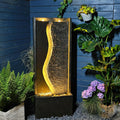 4.1ft Outdoor Water Fountain with LED Lights, Rusty Dark Gray M129911