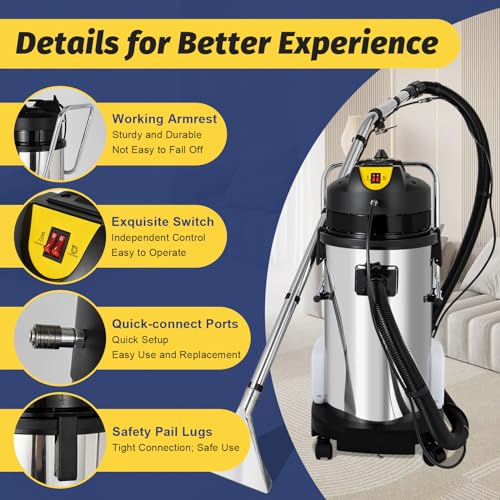 Portable Carpet Cleaning Machine with Mobile Tires (40L) J28704