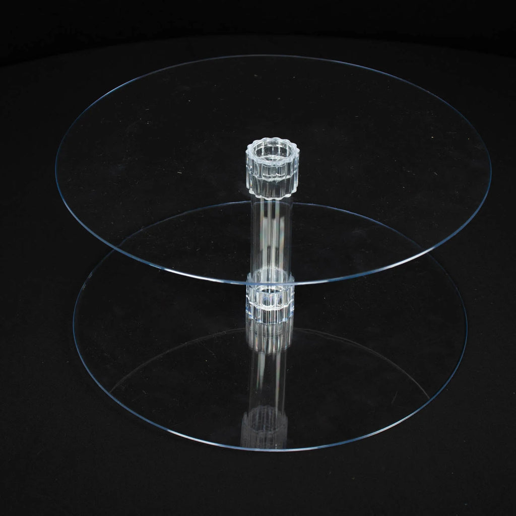 2 Tier 18 inch Acrylic Crystal Glass Clear Cupcake Stand K40844