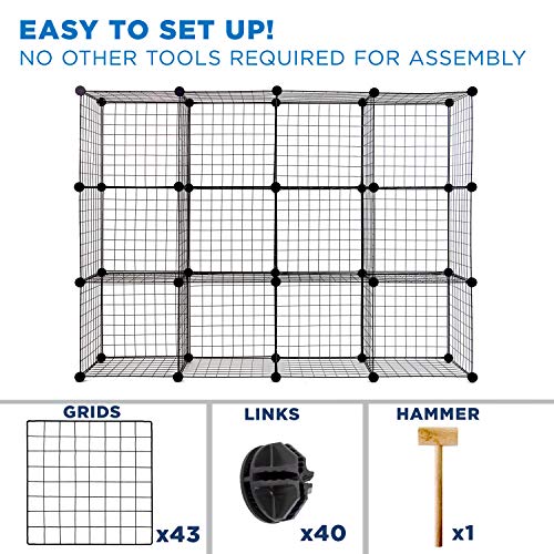 12-Cube Black Metal Wire Storage Organizer K491225