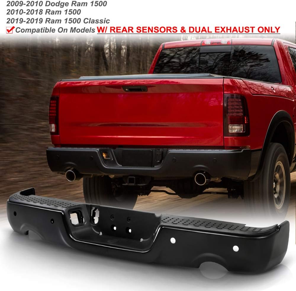 Black Steel Rear Step Bumper Assembly G566