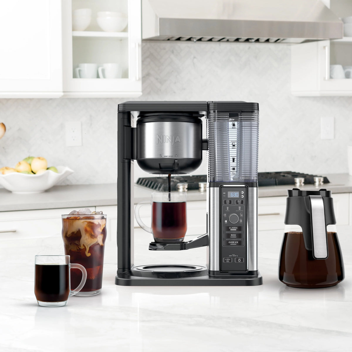 Single Serve Coffee Maker with Glass Carafe B344