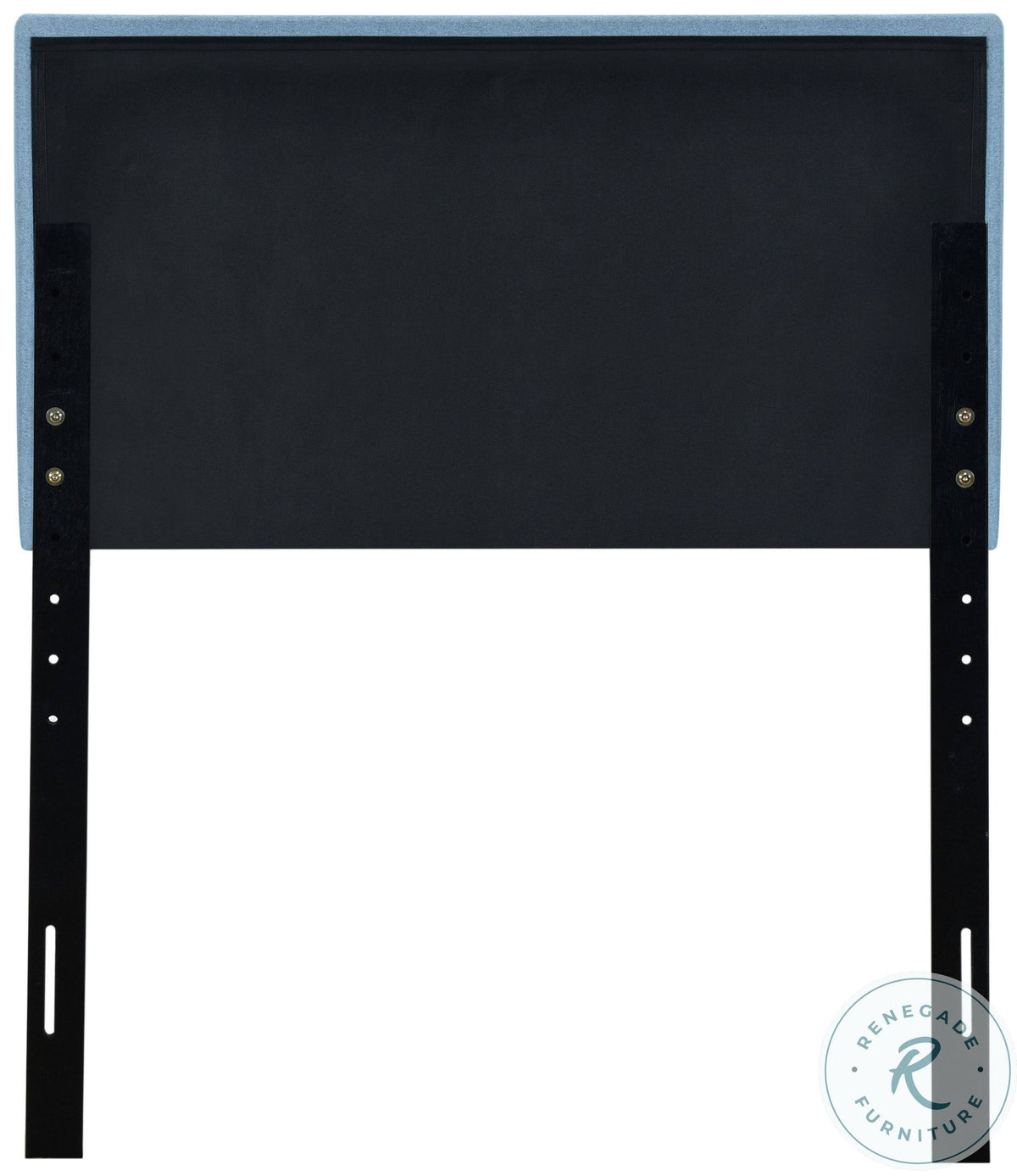Blue Fabric Vertical Channel Twin Headboard R66071