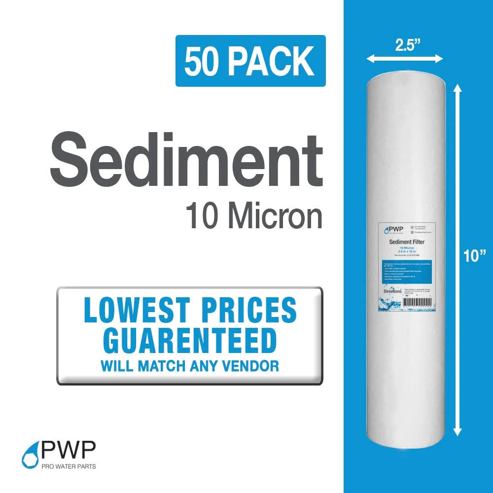 50 Pack 10 Micron Sediment Water Filter Cartridges O51271