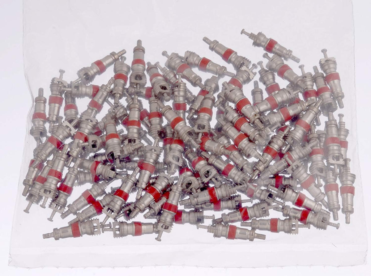 500 Pack Nickel Plated Red Valve Cores L717