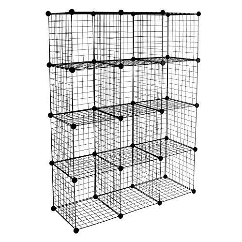 12-Cube Black Metal Wire Storage Organizer K491225