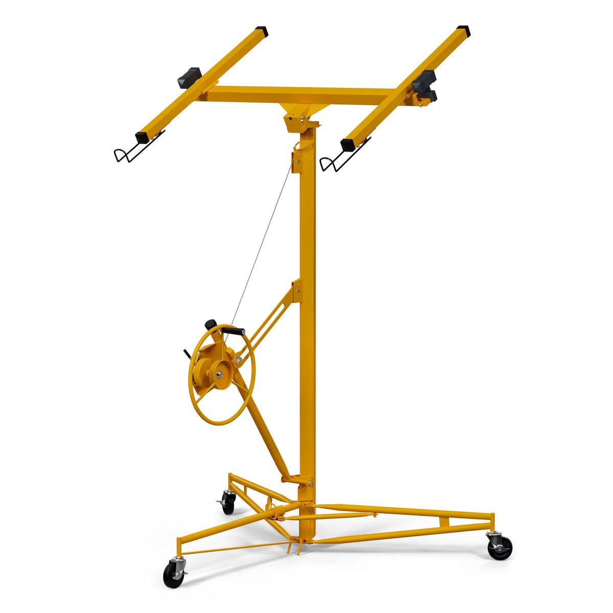 11FT Drywall Rolling Lifter Panel Hoist Jack Tool, Steel, 150lb Capacity, Yellow X3218