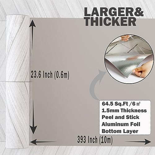 Light Wood Peel and Stick Vinyl Flooring Roll 23"x 393" 64 Sq.Ft S604717