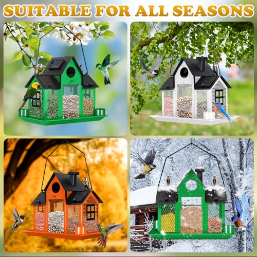Blue Metal Hanging Bird Feeder O470655