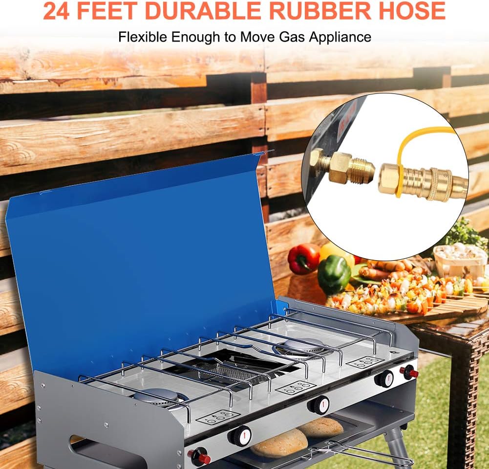 24 Feet 3/8 Inch Natural Gas Grill Hose with Quick Connect U82596