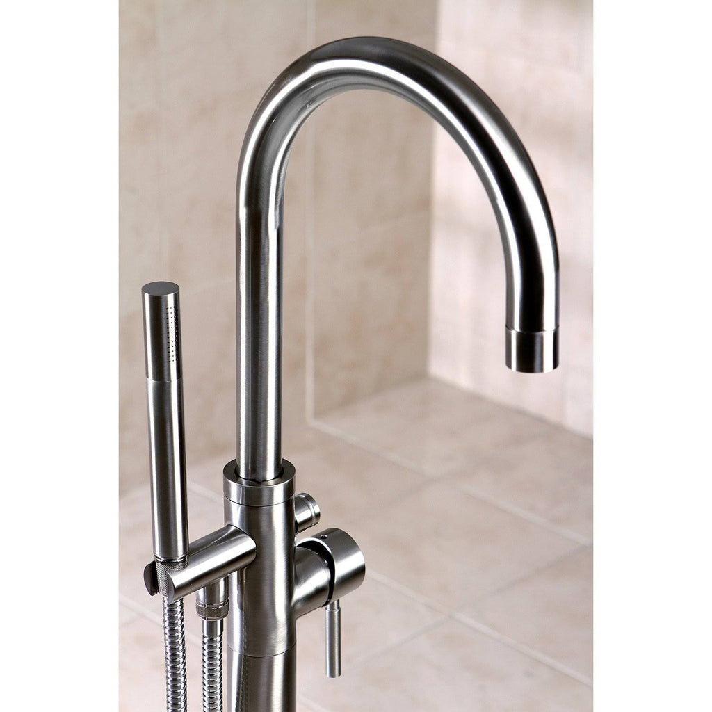 Polished Chrome Floor Mount Tub Filler with Hand Shower Q274372