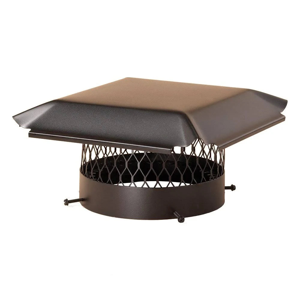 Round Bolt on Black Galvanized Steel Single Flue Chimney Cap E898059