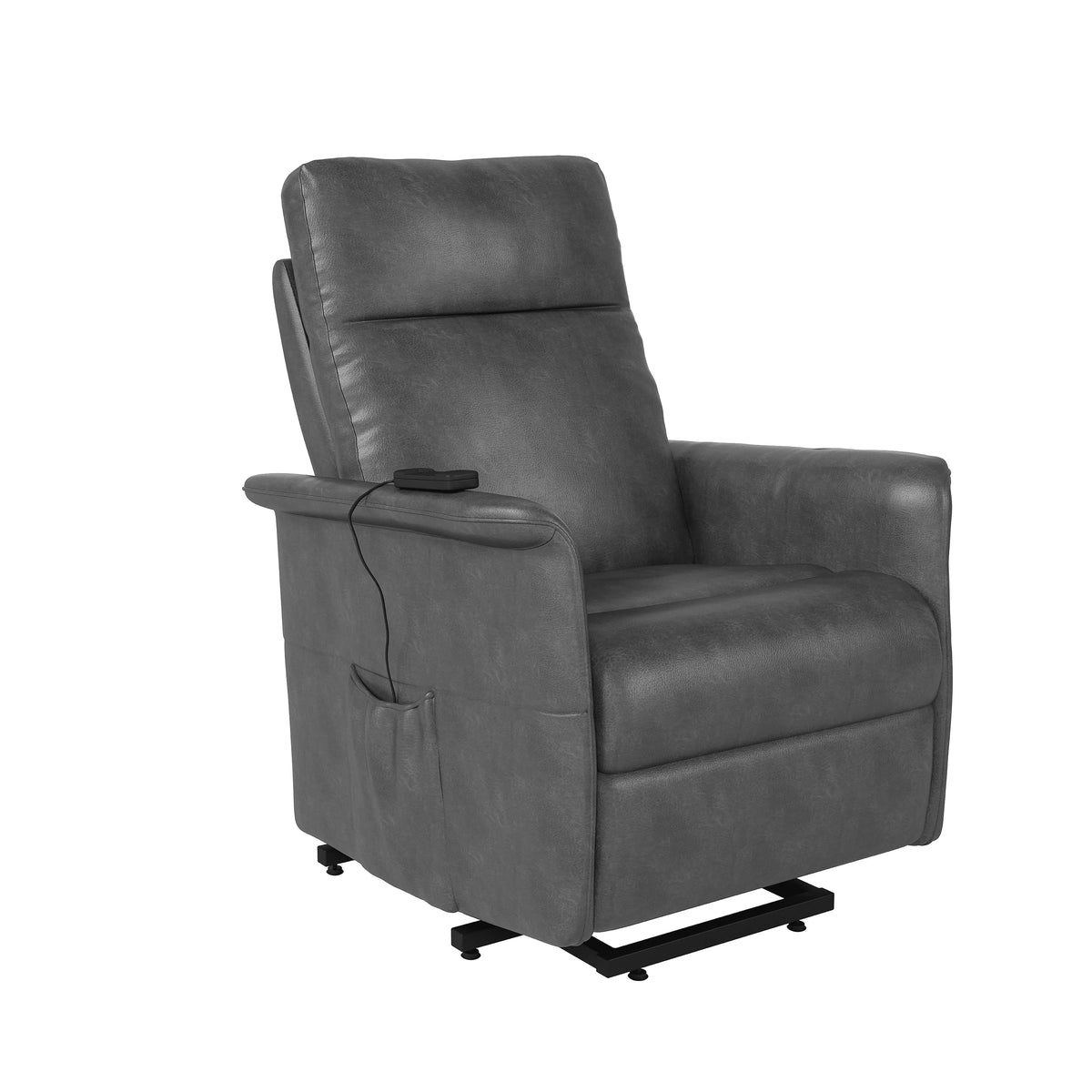 Gray Faux Leather Power Recline and Lift Chair G614384