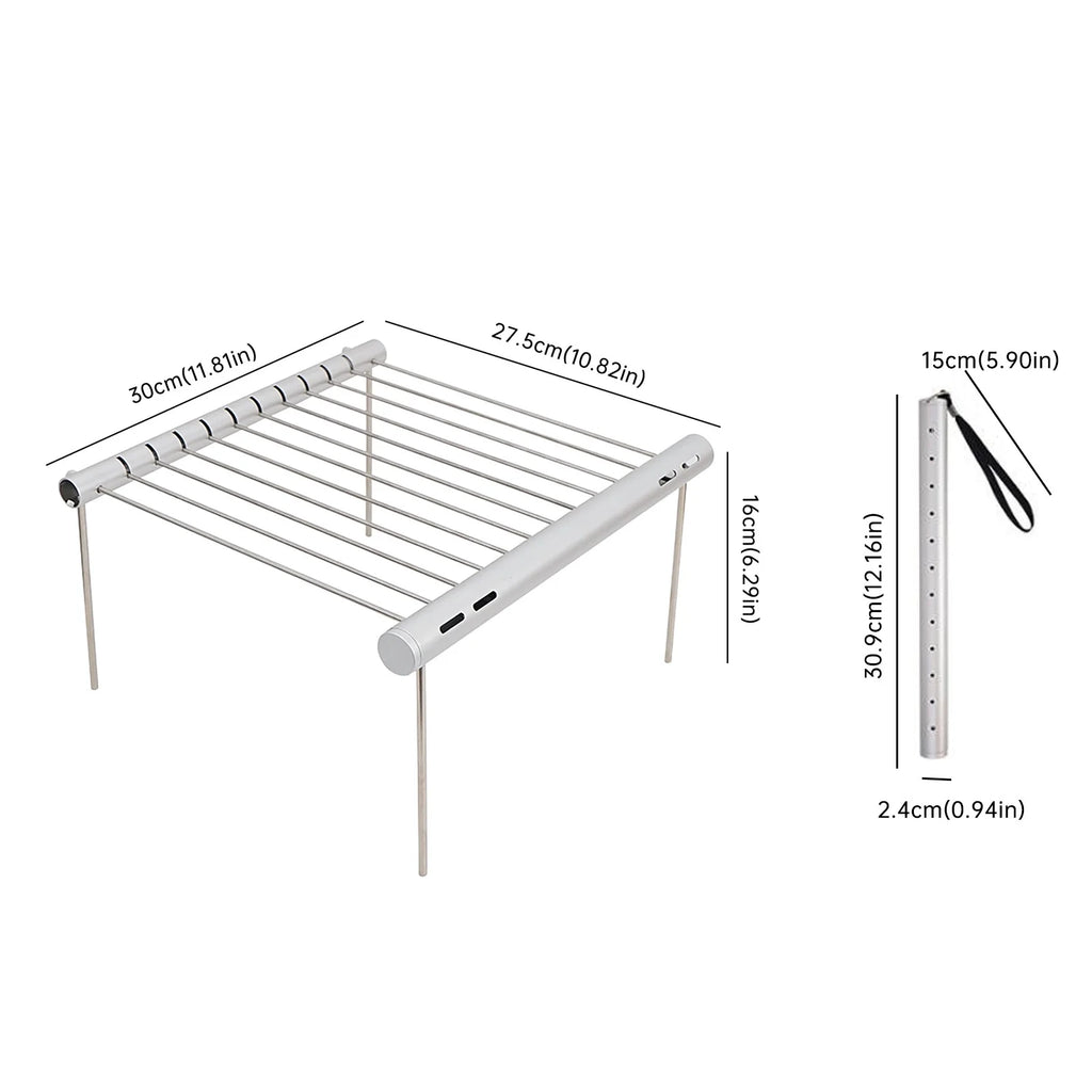 Portable Folding Barbeque Grill with Outdoor Baking Tray Holder N68375