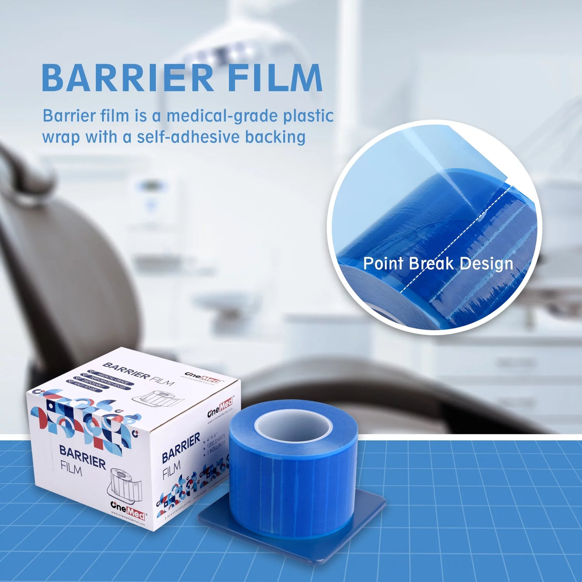 Blue PE Barrier Film 4"x 6" 4 Rolls O238391
