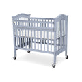 Slatted Wood and Metal Crib with Casters and Safety Gate Gray A776
