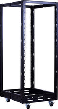 25U Open Frame Server Rack, 4 Post Adjustable Depth with Casters V282