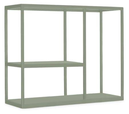 Sage Green Grey Three-Shelf Wall Unit F274