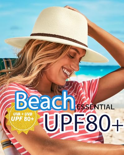 Wide Brim UV UPF 80+ Foldable Packable Straw Sun Hat G188
