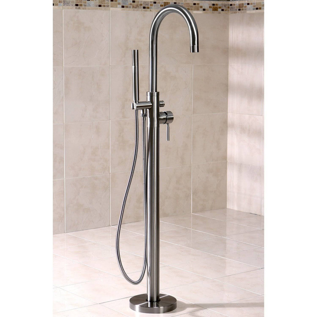 Polished Chrome Floor Mount Tub Filler with Hand Shower Q274372