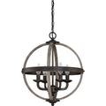 Rustic Black 4-Light Globe Chandelier S9118