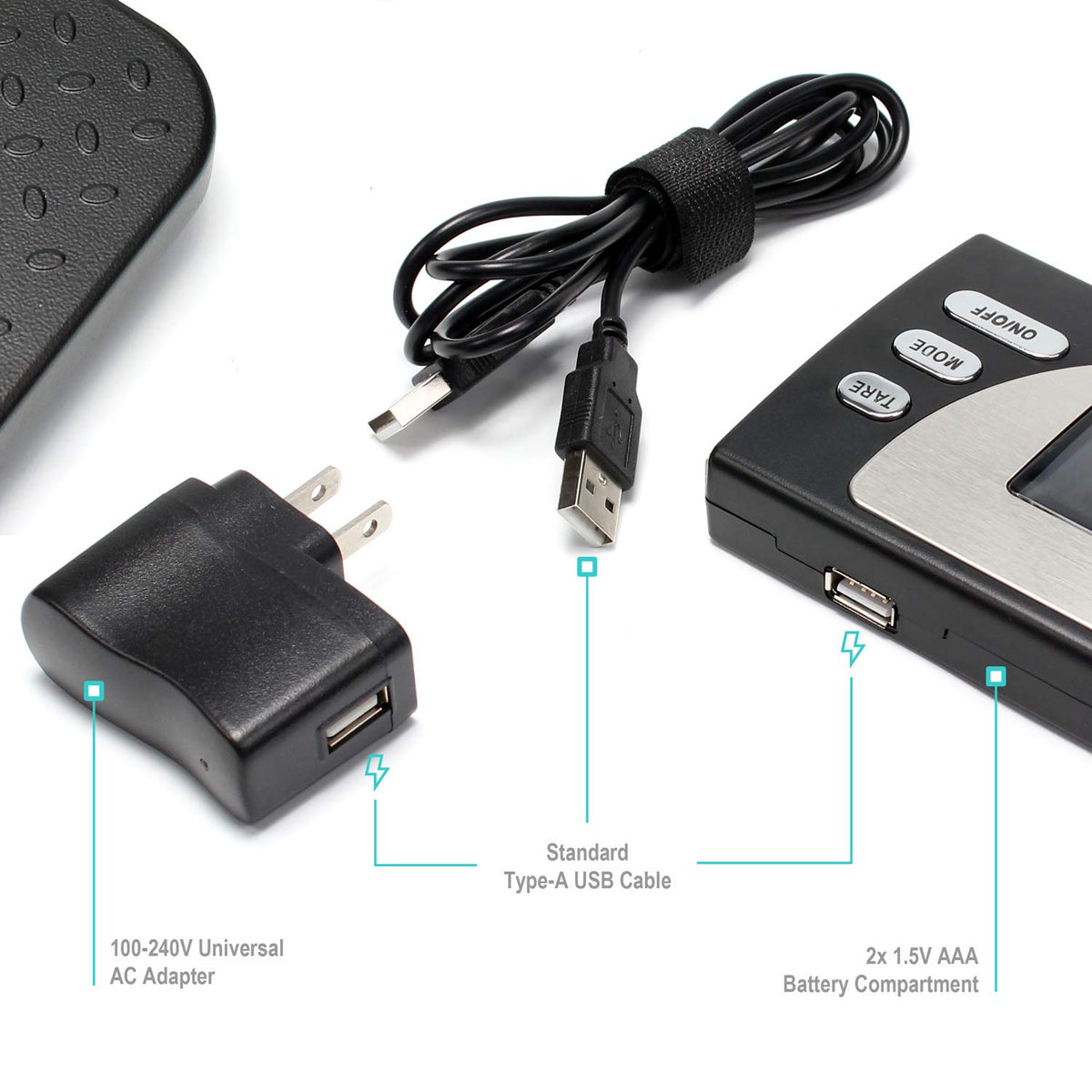 Digital Heavy Duty Postal Shipping Scale, Cast Aluminum Pan, Backlit LCD, AC Adapter, Multi Weight Unit, Pack of 2 M182