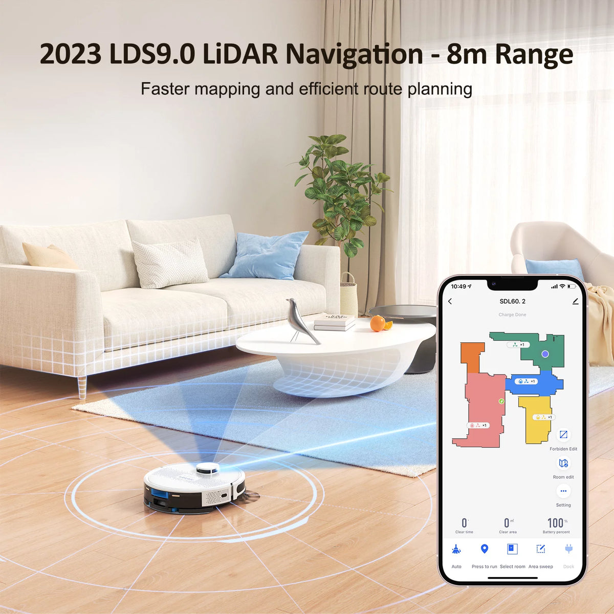 Robot Vacuum Cleaner and Mop Combo with WiFi Voice Control M43630