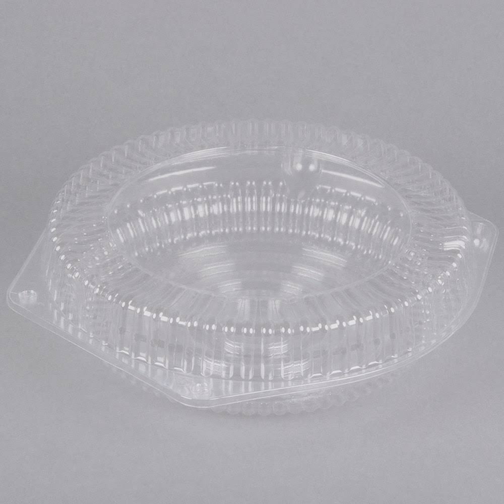 10 Hinged Plastic Shallow Pie Container P716