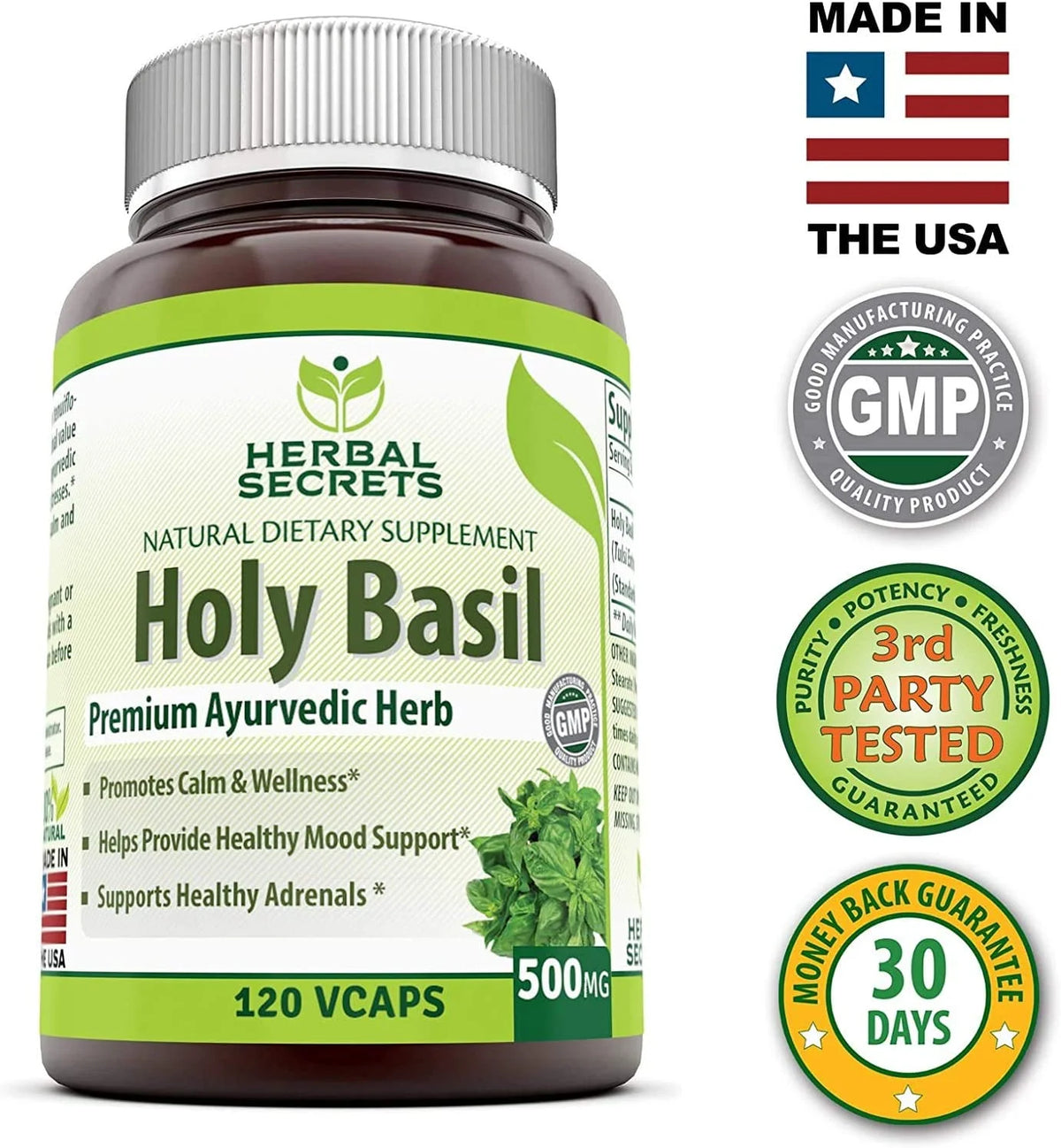 Holy Basil 1000 Mg 120 Capsules Pack of 2 G476641