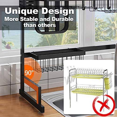 Length Adjustable Stainless Steel Over Sink Rack 2 Tier Shelf J685