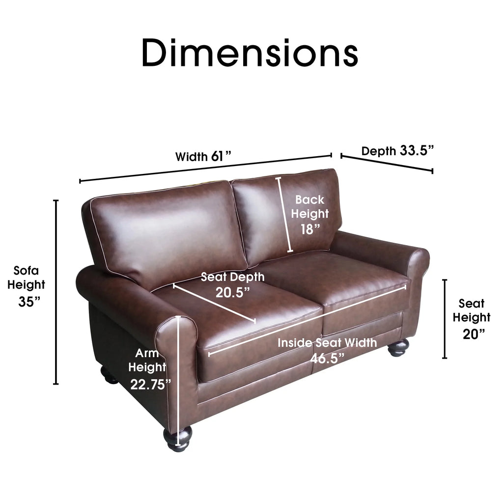 Chestnut Brown Leather Loveseat T953