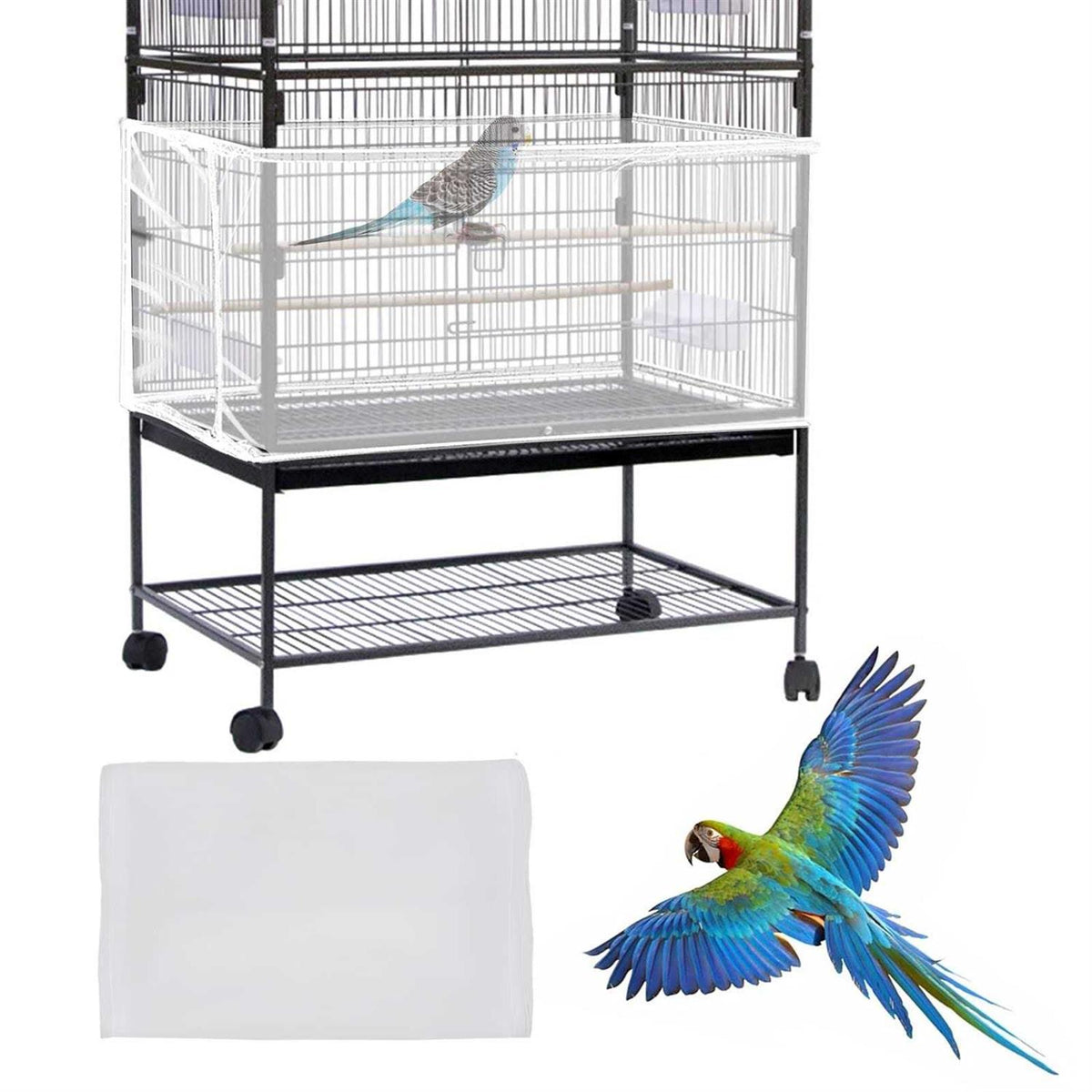 Large Adjustable Soft Airy Nylon Mesh Bird Cage Cover V9713