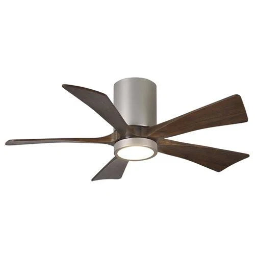 52 inch Paddle Ceiling Fan in Polished Chrome 5 Walnut Tone Blade C137076