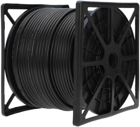 250FT Black Bulk Siamese RG59/U Cable, 20AWG + 18/2AWG, 95% Shielding, CCTV Video Wire Pack of 2 D5897