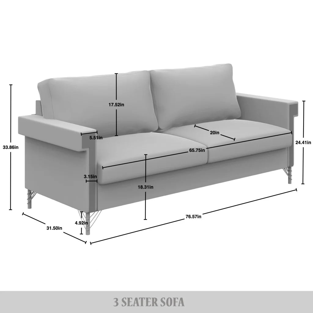 Velvet Upholstered Sofa V7398