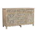 Gray 6 Drawer 2 Door Solid Wood Sideboard L328