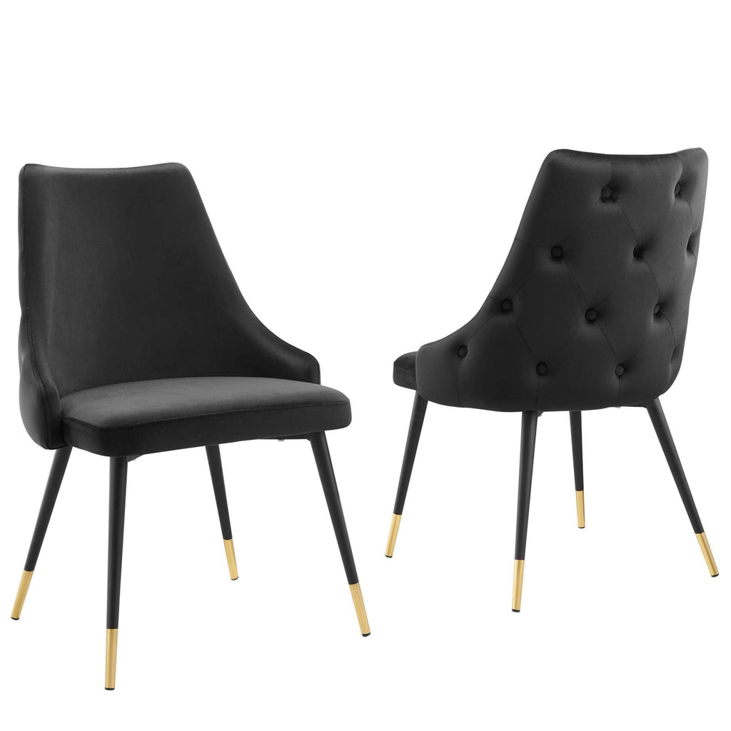 Black Performance Velvet Dining Side Chair Set of 2 Y361