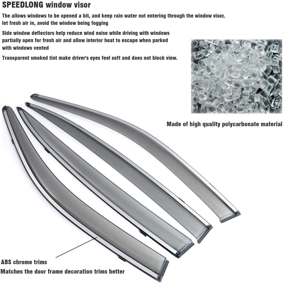 Car Window Visor Vent Shade Deflector Sun/Rain Guards C9554