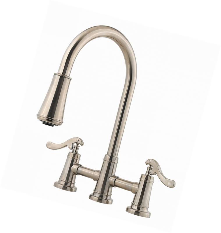 Brushed Nickel 2-Handle Pull-Down Kitchen Faucet H2722