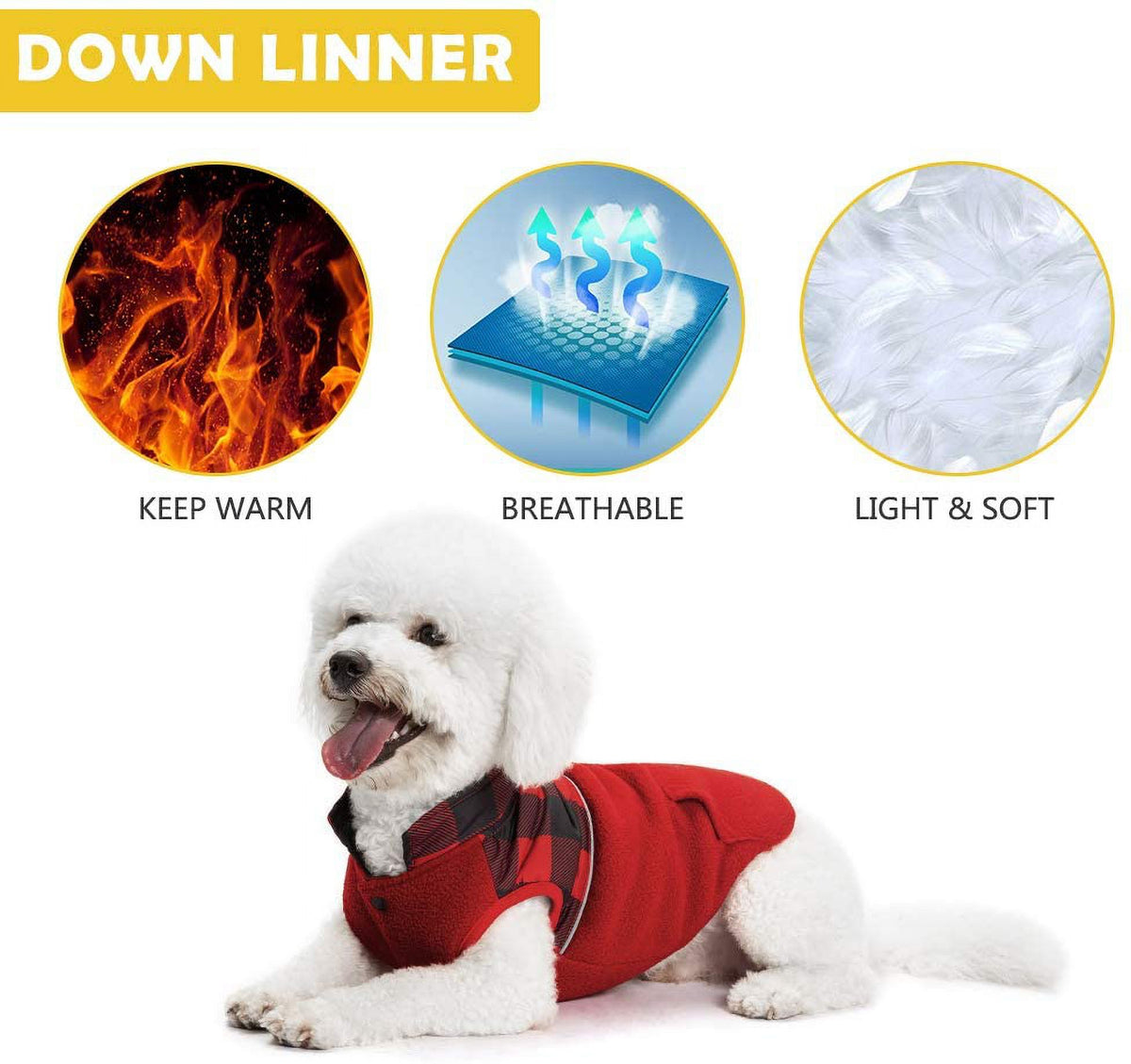Reversible Polar Fleece Dog Vest Winter Coat with Water-Proof Side V914