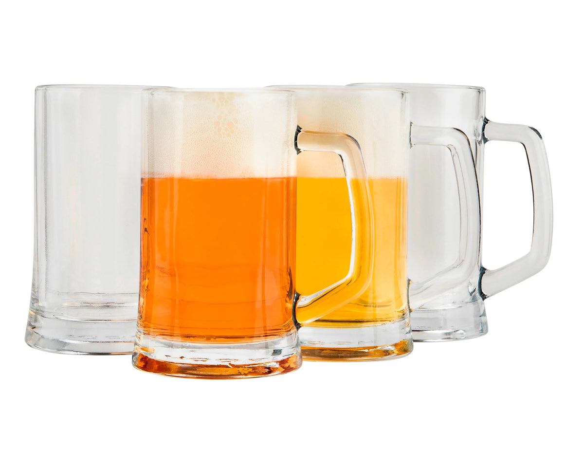 Clear 12 oz Glass Beer Mugs Set of 4 Q639667