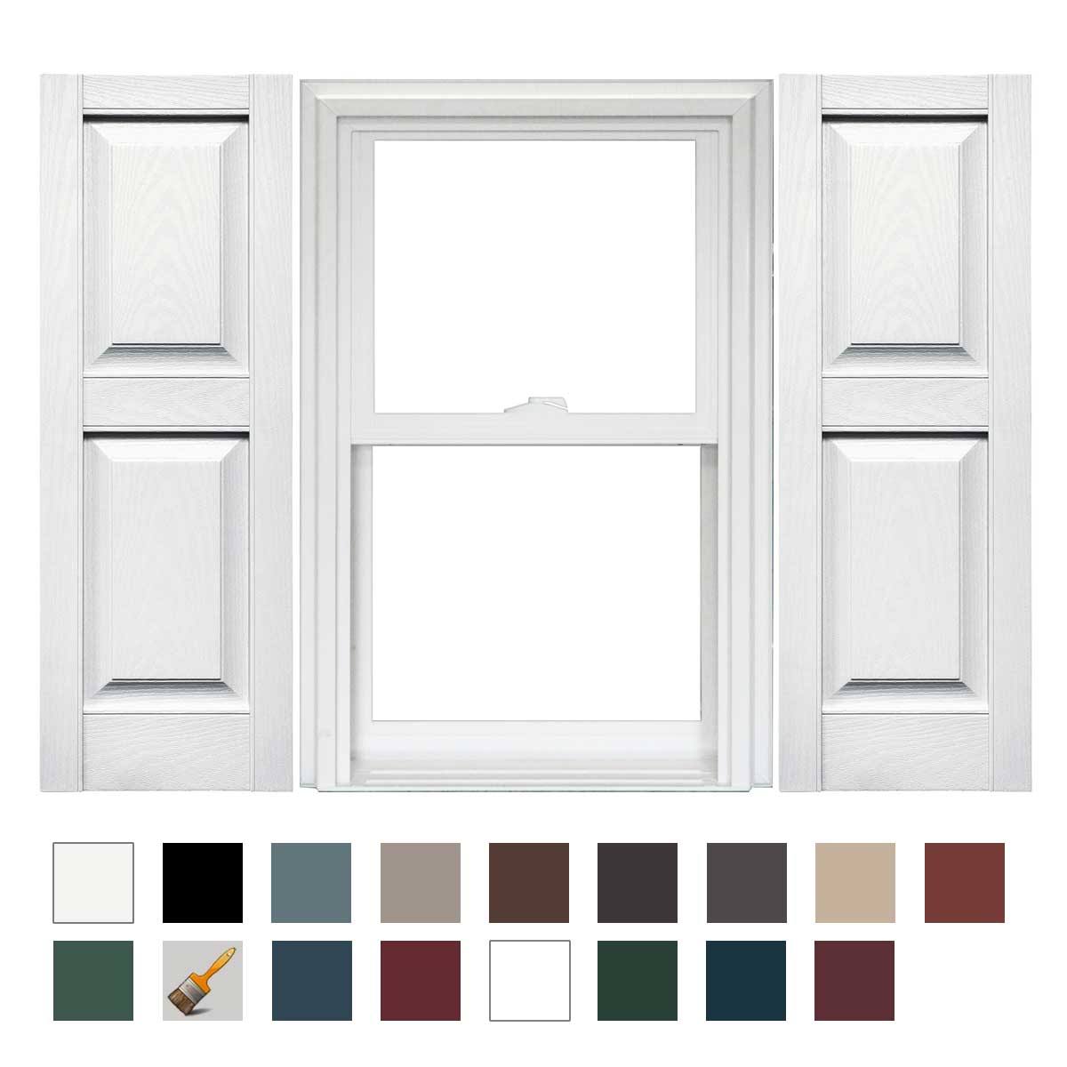 Bright White Vinyl Shutters (1 Pair) 14.75 x 35 B440614