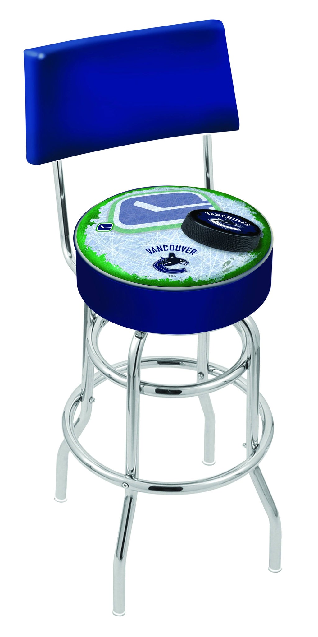 Chrome Double Ring Swivel Bar Stool P64079
