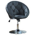 Black Faux Leather Swivel Accent Chair T9850