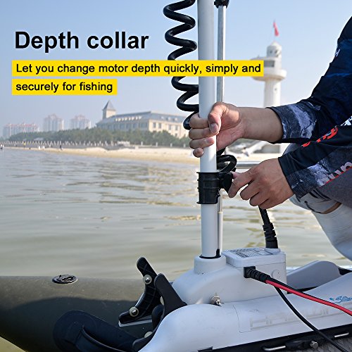 White 12V 55LBS 48inch Electric Bow Mount Trolling Motor with Remote Control L520648