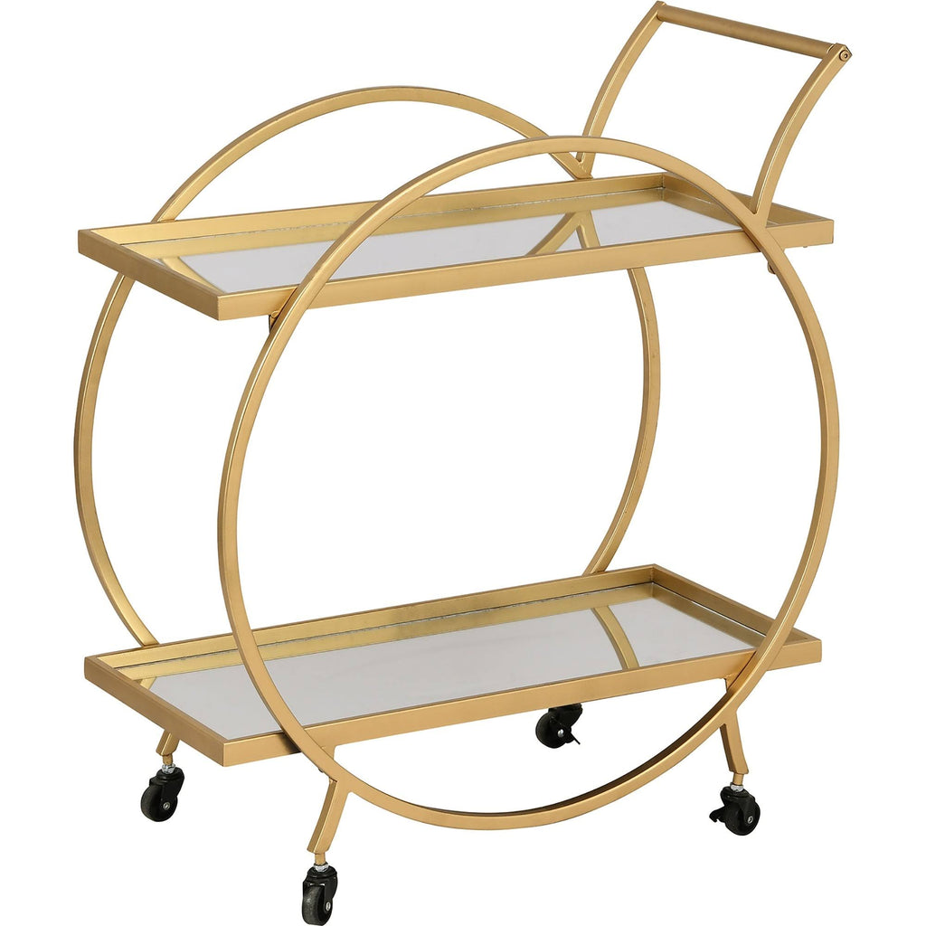Gold/Brown Bar Cart W366
