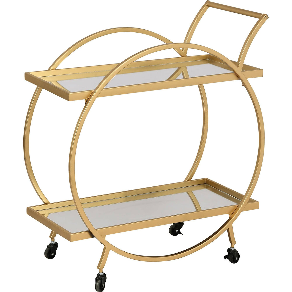Gold/Brown Bar Cart W366