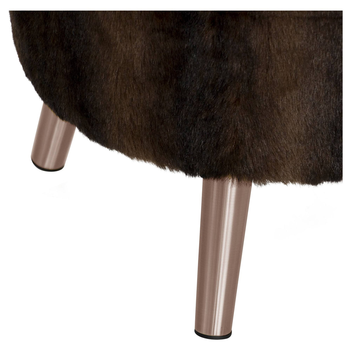 Sable Brown Round Ottoman with Splayed Legs H31292
