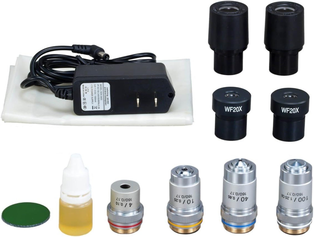 40X-2000X Digital Lab Trinocular Compound LED Microscope with 5MP Digital Camera and Double Layer Mechanical Stage K799